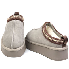 Soprani Couture Saboti dama Hugh Platform stil UGG SCW421P22 taupe velur ID4350-TPEV