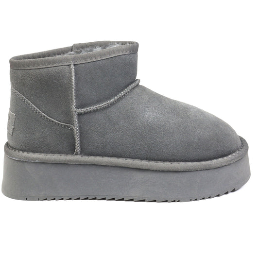 Soprani Couture Ghete dama Huge Platform stil UGG SCW421P05 gri velur ID4351-GRIV