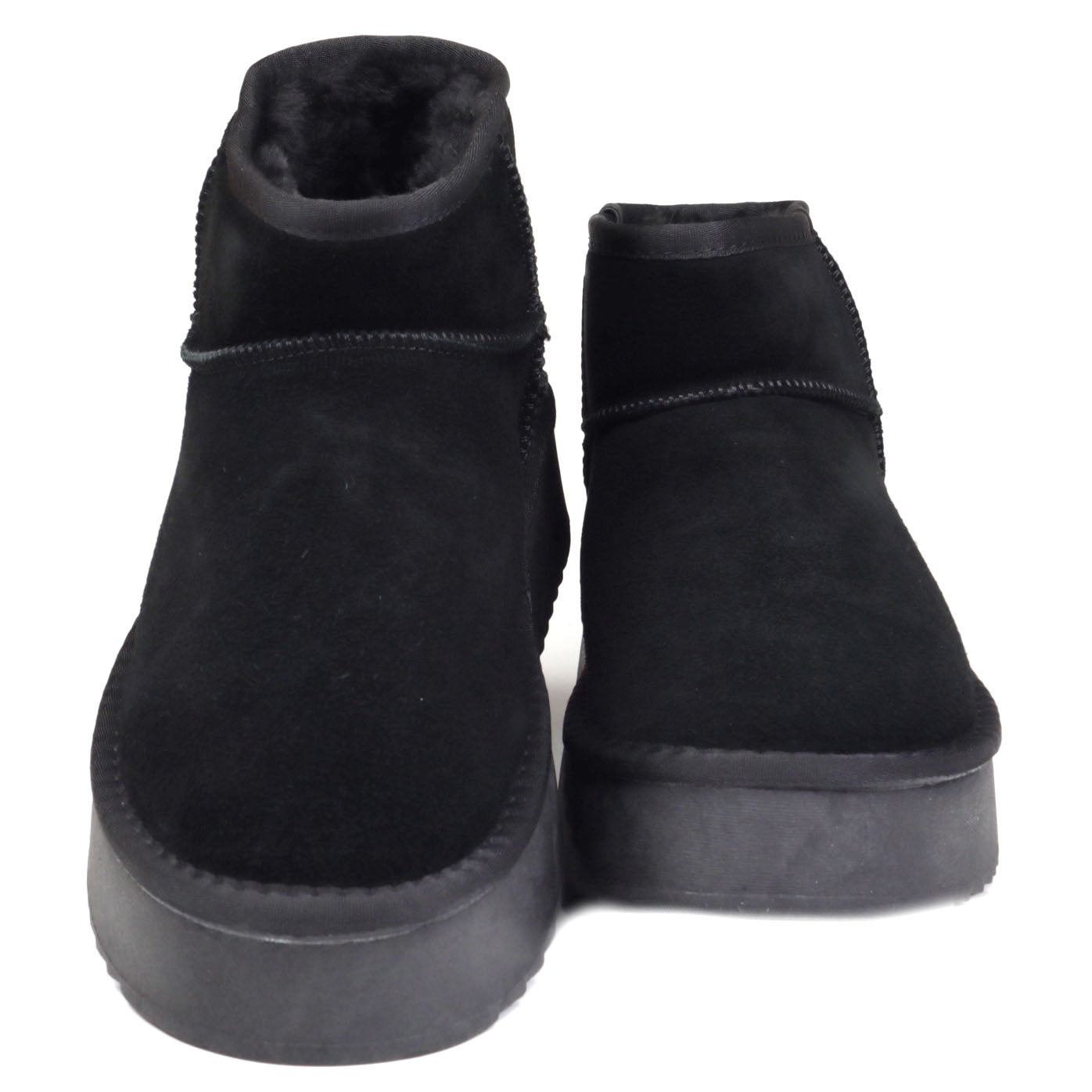 Soprani Couture Ghete dama Huge Platform stil UGG SCW421P05 negru velur ID4351-NGV