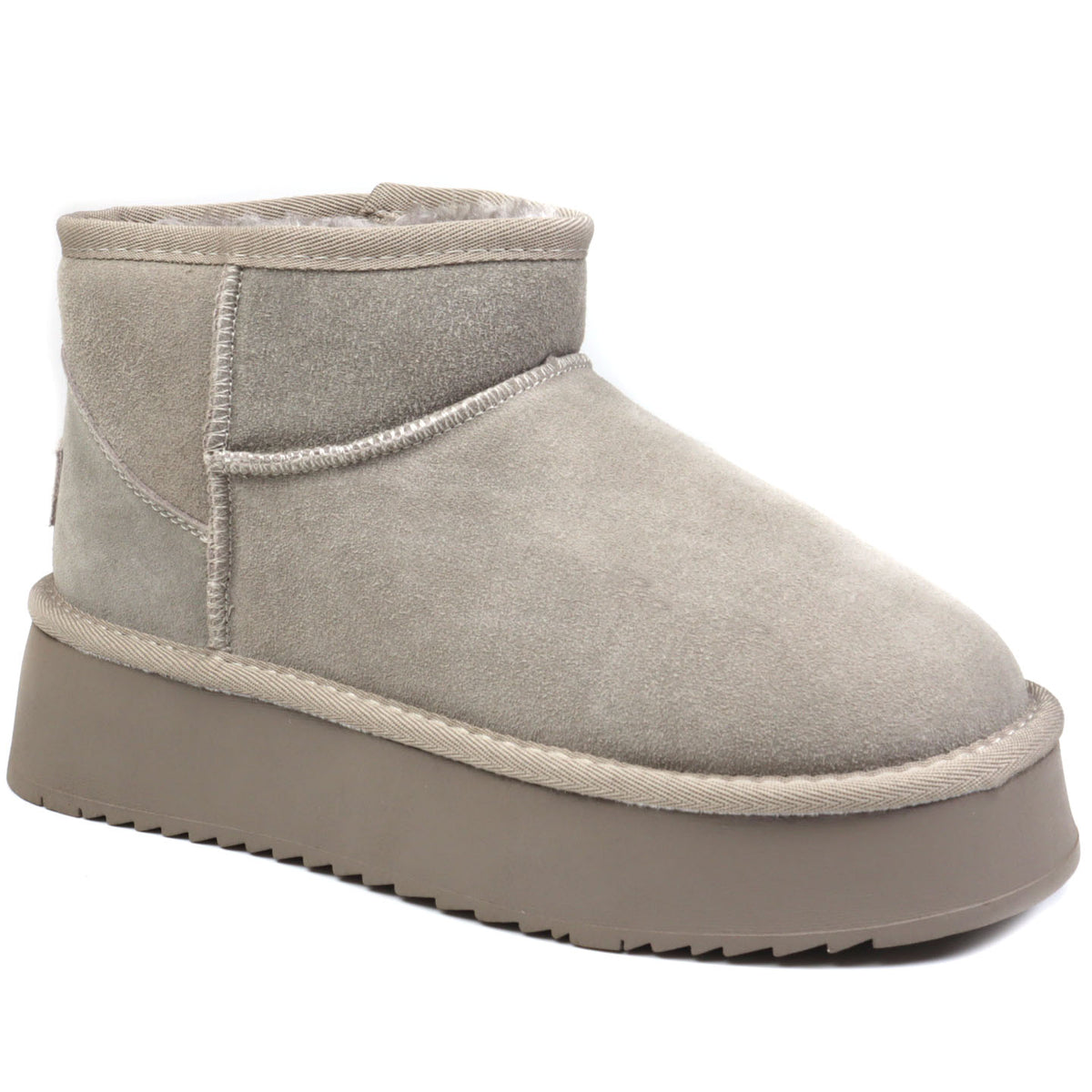 Soprani Couture Ghete dama Huge Platform stil UGG SCW421P05 taupe velur ID4351-TPEV