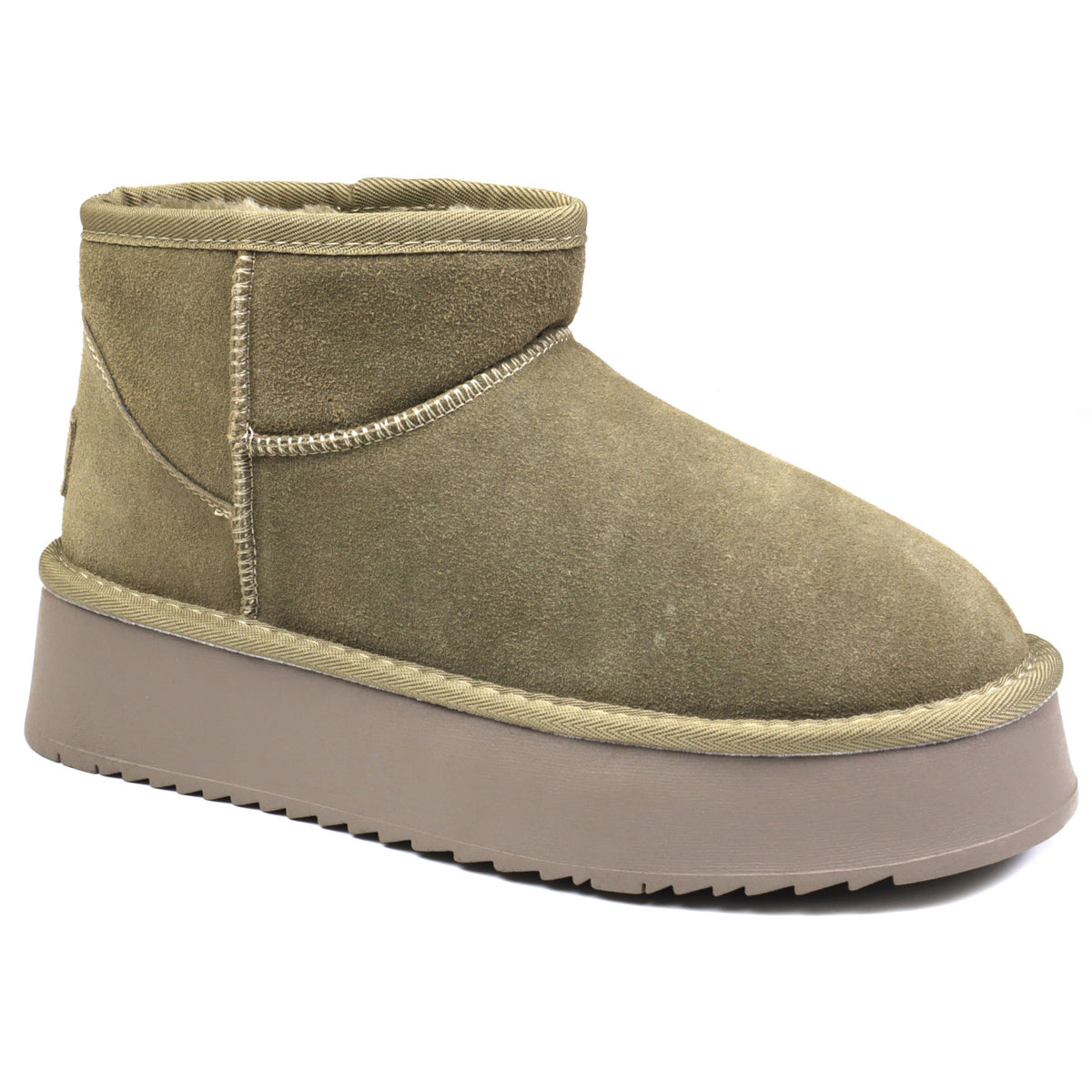 Soprani Couture Ghete dama Huge Platform stil UGG SCW421P05 verde velur ID4351-VRDV