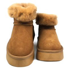 Soprani Couture Ghete dama Hugh Platform stil UGG SCW421P12 camel velur ID4352-CMLV