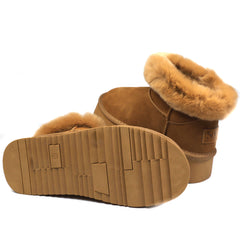 Soprani Couture Ghete dama Hugh Platform stil UGG SCW421P12 camel velur ID4352-CMLV