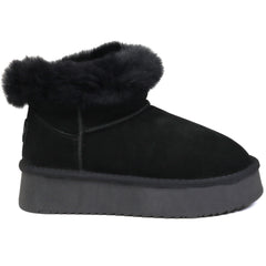 Soprani Couture Ghete dama Hugh Platform stil UGG SCW421P12 negru velur ID4352-NGV