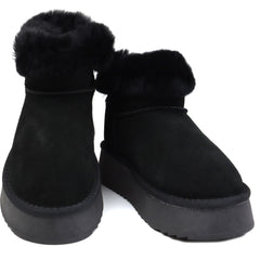 Soprani Couture Ghete dama Hugh Platform stil UGG SCW421P12 negru velur ID4352-NGV