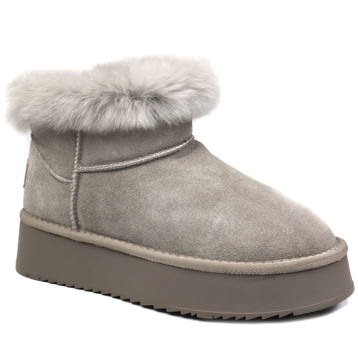 Soprani Couture Ghete dama Hugh Platform stil UGG SCW421P12 taupe velur ID4352-TPEV