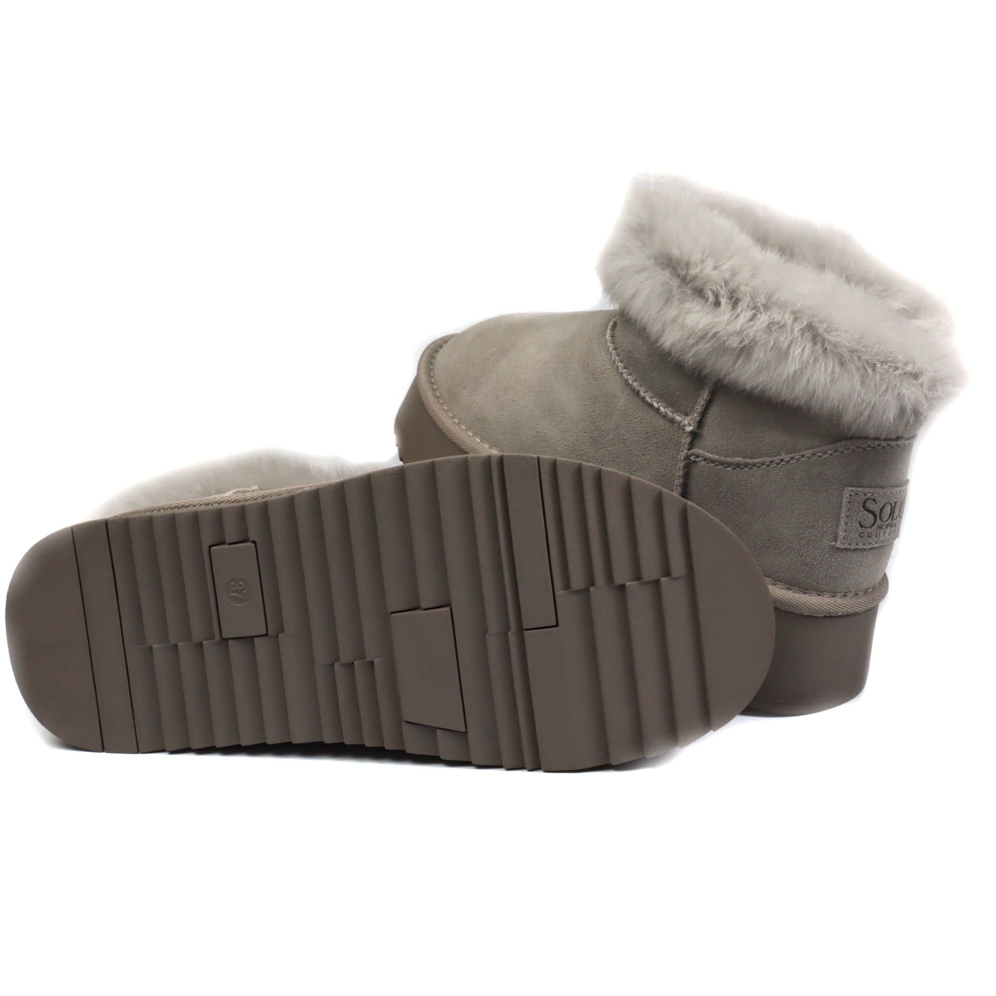 Soprani Couture Ghete dama Hugh Platform stil UGG SCW421P12 taupe velur ID4352-TPEV