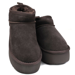 Energy Ghete dama talpa groasa stil UGG  I1250 maro velur ID4376-MAROV