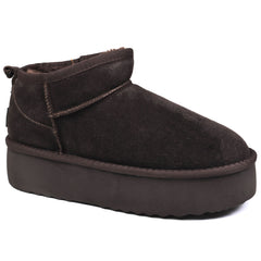 Energy Ghete dama talpa groasa stil UGG  I1250 maro velur ID4376-MAROV