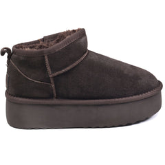 Energy Ghete dama talpa groasa stil UGG  I1250 maro velur ID4376-MAROV