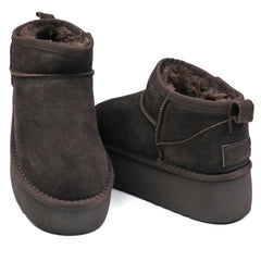 Energy Ghete dama talpa groasa stil UGG  I1250 maro velur ID4376-MAROV