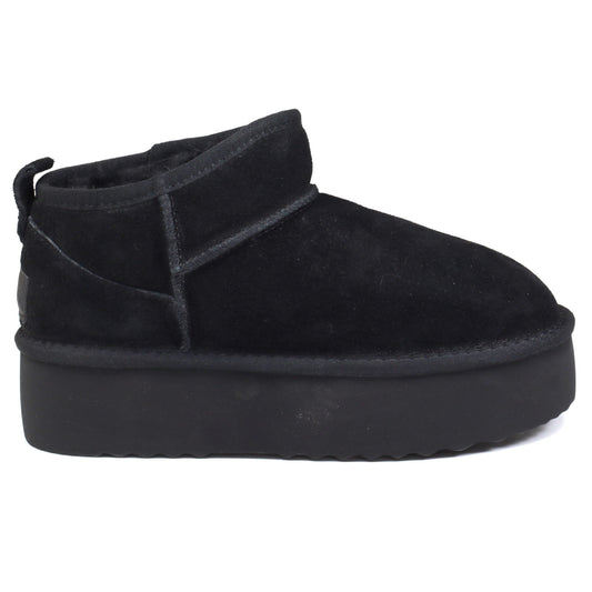 Energy Ghete dama talpa groasa stil UGG  I1250 negru velur ID4376-NGV