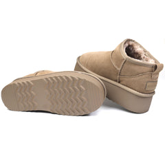Energy Ghete dama talpa groasa stil UGG  I1250 taupe velur ID4376-TPEV