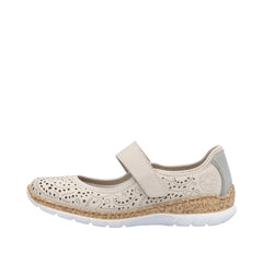 Rieker Pantofi dama perforati N4299 60 bej ID4449-BEJ