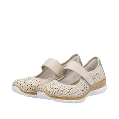 Rieker Pantofi dama perforati N4299 60 bej ID4449-BEJ