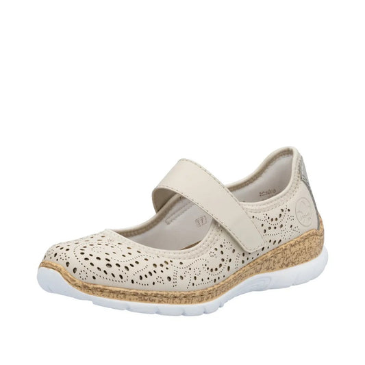Rieker Pantofi dama perforati N4299 60 bej ID4449-BEJ