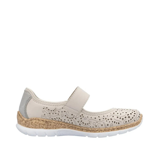 Rieker Pantofi dama perforati N4299 60 bej ID4449-BEJ