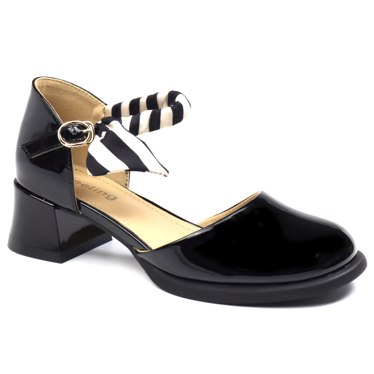 Feeling Pantofi dama decupati 582309 BLACK ID4486-BLK