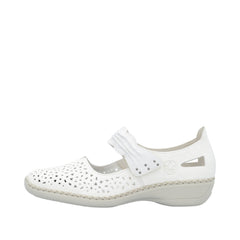Rieker Pantofi dama perforati 41399 80 alb ID4587-ALB