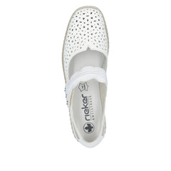 Rieker Pantofi dama perforati 41399 80 alb ID4587-ALB