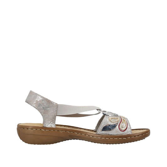 Rieker Sandale dama 608B4 90 roz metalizat ID4598-ROZM