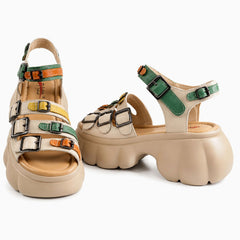 Pass Collection Sandale dama 3OLY60002A 97 N bej multicolor ID4613-BEJMLT
