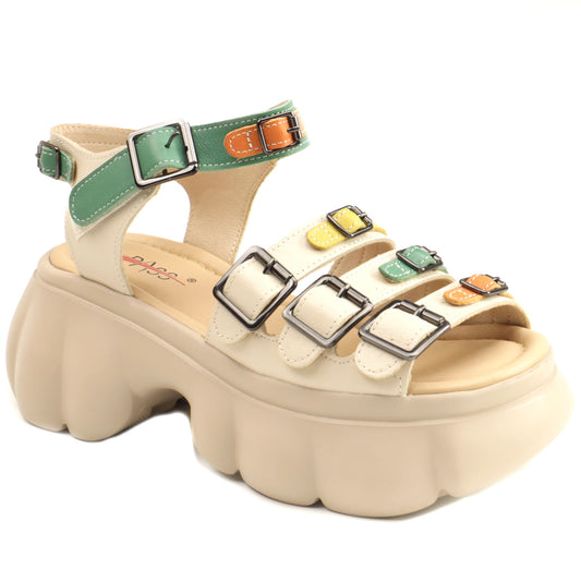 Pass Collection Sandale dama 3OLY600002A 97 N bej multicolor ID4613-BEJMLT