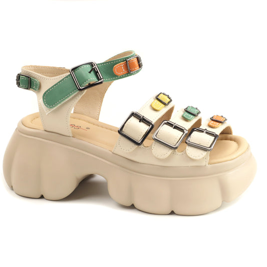Pass Collection Sandale dama 3OLY600002A 97 N bej multicolor ID4613-BEJMLT