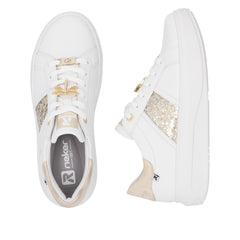 Rieker Sneakers dama W1202 82 WHITE/GOLD ID4701-WHGD