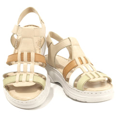 Anna Viotti Sandale dama D60 336 bej multicolor ID4798-BEJMLT