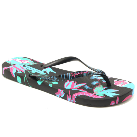 Ipanema Slapi dama Flower Bomb 26890 AE067 BLACK/BLUE/PINK ID4828-BKBLPK