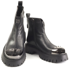 Feeling Ghete dama piele naturala  ZPF4719 Q2328 BLACK ID4929-BLK