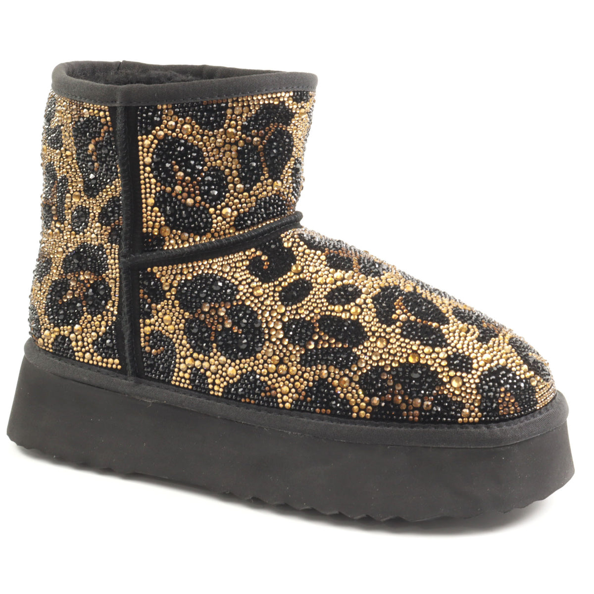 Alma En Pena Ghete dama stil UGG I251437 BLACK/LEOPARD ID4973-BKLEO