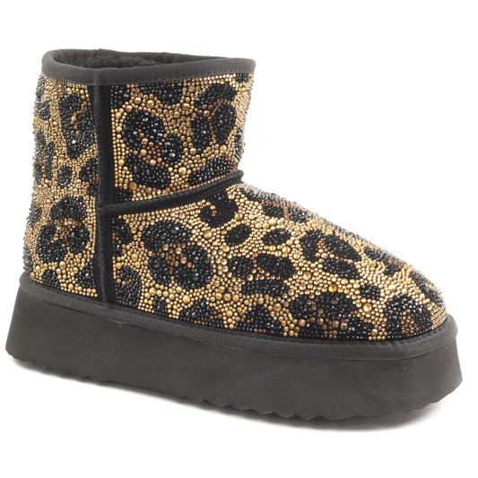 Alma En Pena Ghete dama stil UGG I251437 BLACK/LEOPARD ID4973-BKLEO