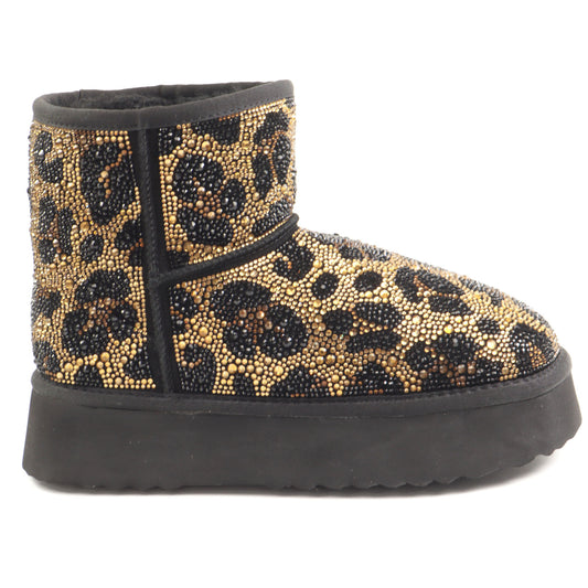 Alma En Pena Ghete dama stil UGG I251437 BLACK/LEOPARD ID4973-BKLEO