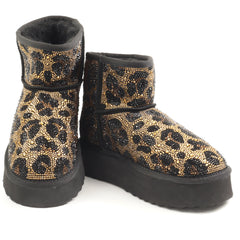 Alma En Pena Ghete dama stil UGG I251437 BLACK/LEOPARD ID4973-BKLEO