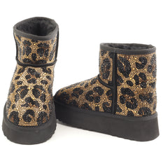 Alma En Pena Ghete dama stil UGG I251437 BLACK/LEOPARD ID4973-BKLEO