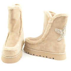 Alma En Pena Ghete dama I251402 bej velur ID4974-BJV