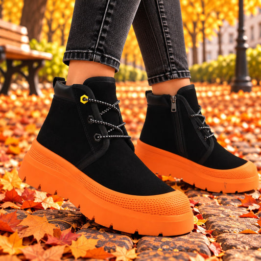 Feeling Ghete dama piele naturala UG 1 BLACK/ORANGE ID5003-BKOR