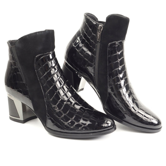Epica Ghete dama JG8313 4 735 01 O negru croco lac ID5121-NGCRL