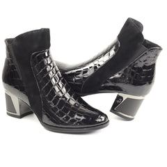 Epica Ghete dama JG8313 4 735 01 O negru croco lac ID5121-NGCRL