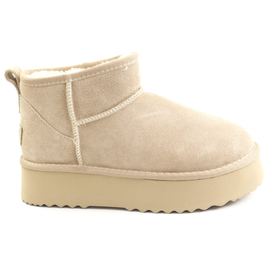 Anna Viotti Ghete dama Water Resistant, stil UGG D113 MORES DB MINI gri velur ID5140-GRIV