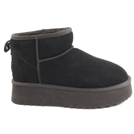 Anna Viotti Ghete dama Water Resistant, stil UGG D113 MORES DB MINI negru velur ID5140-NGV