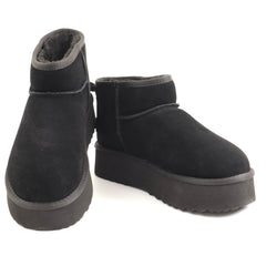 Anna Viotti Ghete dama Water Resistant, stil UGG D113 MORES DB MINI negru velur ID5140-NGV
