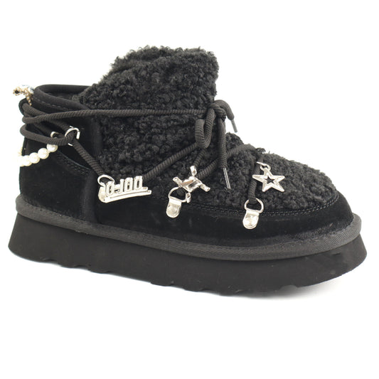 O-JOO Ghete dama stil UGG OL52503A BLACK ID5146-BLK