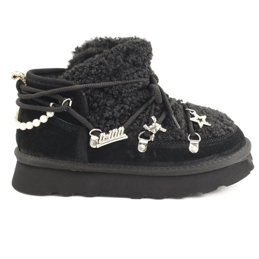 O-JOO Ghete dama stil UGG OL52503A BLACK ID5146-BLK