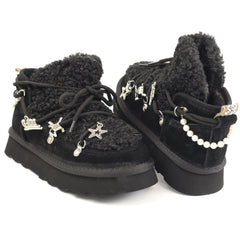 O-JOO Ghete dama stil UGG OL52503A BLACK ID5146-BLK