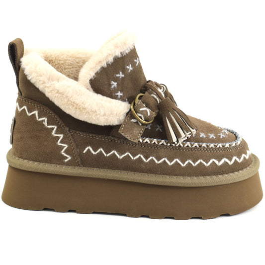 O-JOO Ghete dama stil UGG OL52505A GRAY ID5147-GRY