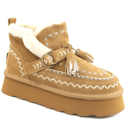 O-JOO Ghete dama stil UGG OL52505A TOBACCO ID5147-TOBA