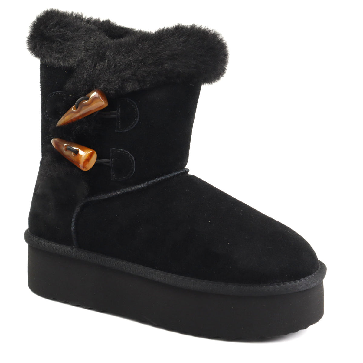 Energy Ghete dama stil UGG I1279 negru velur ID5209-NGV